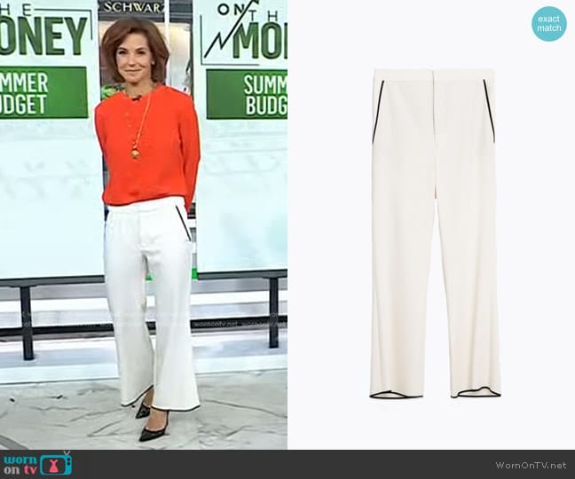 Zara Cropped Bell Bottom Trousers worn by Stephanie Ruhle on Today