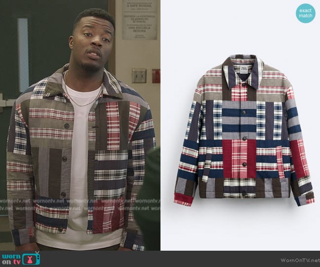 Zara Patchwork Jacket worn by Spencer James (Daniel Ezra) on All American