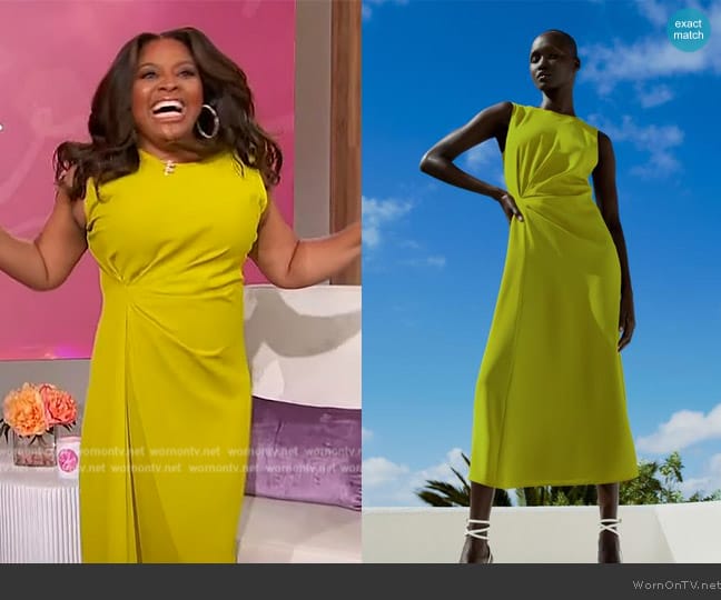 Zara Side Ruched Midi Dress worn by Sherri Shepherd on Sherri