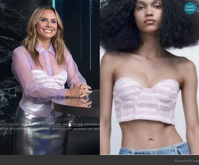 Zara Tweed Crop Top worn by Keltie Knight on E! News