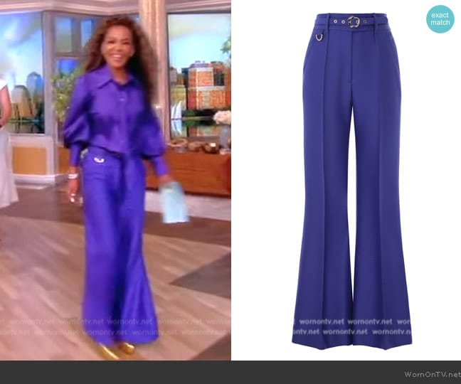 Zimmermann Natura Flare Leg Pant worn by Sunny Hostin on The View