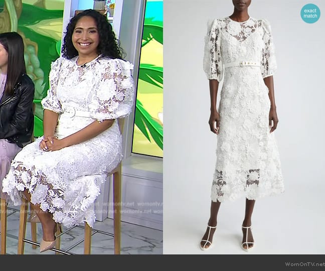 Zimmermann Halliday Lace Flower Dress worn by Kathleen Herles on Today