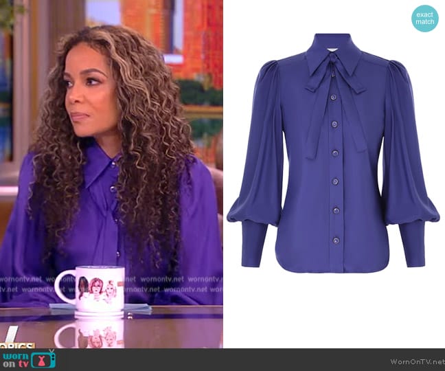 Zimmermann Natura Blouson Shirt worn by Sunny Hostin on The View