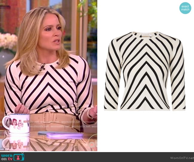 Zimmermann Natura Crew Neck Top worn by Sara Haines on The View