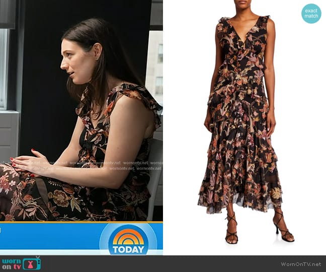 Zimmermann Wavelength Frilled Long Dress worn by Nora Princiotti on Today