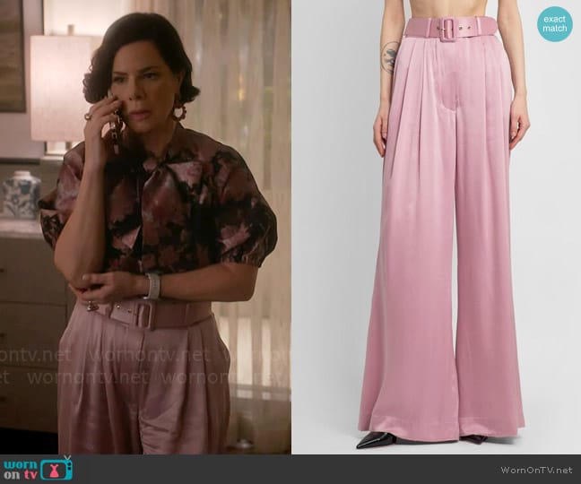 Zimmermann Wide Leg Pants in Pink worn by Margaret Wright (Marcia Gay Harden) on So Help Me Todd