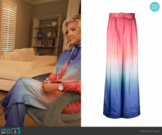 Zimmermann Ombré-Print Wide-Leg Silk Trouser worn by Savannah Chrisley on Good Morning America