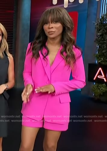 Zuri’s pink blazer and shorts on Access Hollywood