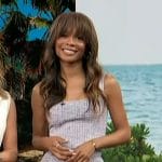 Zuri’s purple tweed top and shorts on Access Hollywood