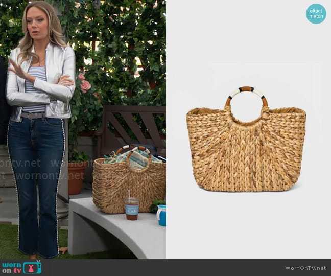 A New Day at Target Straw Circle Handle Tote Handbag worn by Abby Newman (Melissa Ordway) on The Young and the Restless