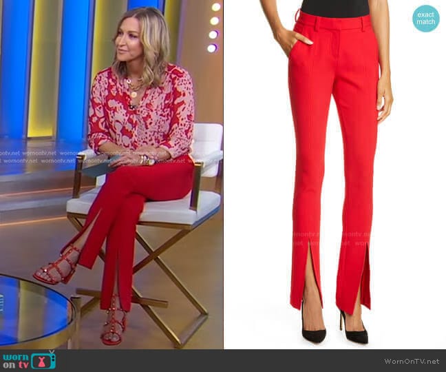 A.L.C. Conway Front Slit Pants worn by Lara Spencer on Good Morning America