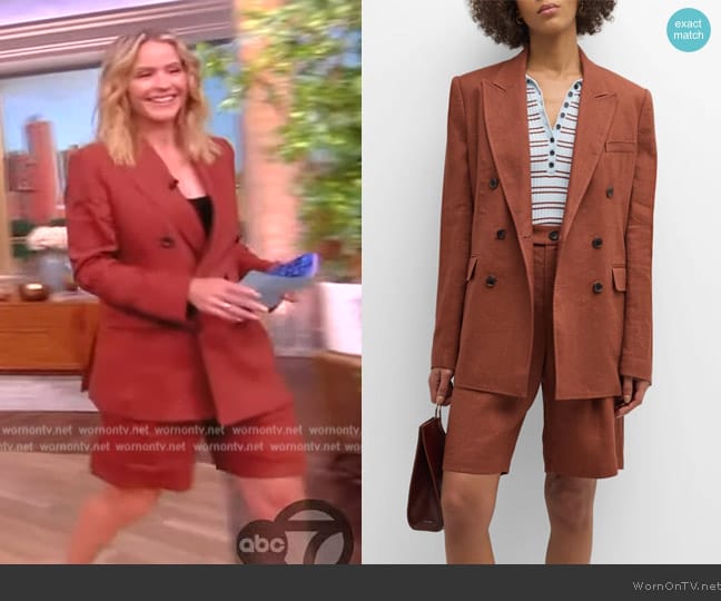 A.L.C. Declan Linen Jacket worn by Sara Haines on The View