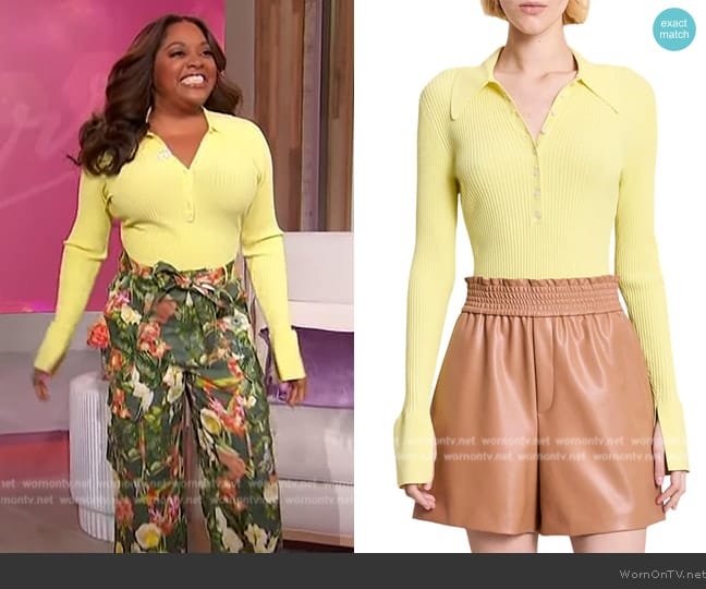 A.L.C. Eleanor Sweater In Citrine Yellow worn by Sherri Shepherd on Sherri