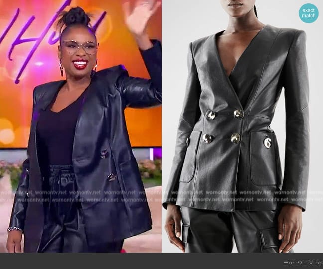 AS by DF Claude Recycled Leather Jacket worn by Jennifer Hudson on The Jennifer Hudson Show