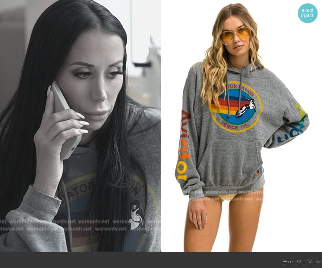 Aviator Nation Relaxed Pullover Hoodie worn by  on The Real Housewives of New Jersey