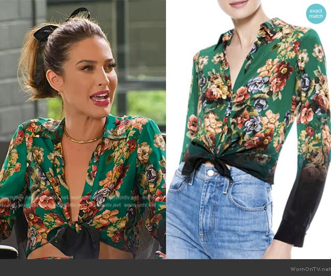 Alice + Olivia Eloise Floral Button-Down Blouse worn by Polly Brindle (Polly Brindle) on Selling the OC