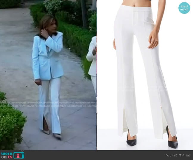 Alice + Olivia Walker Slim Front Slit Pants worn by Hoda Kotb on Today