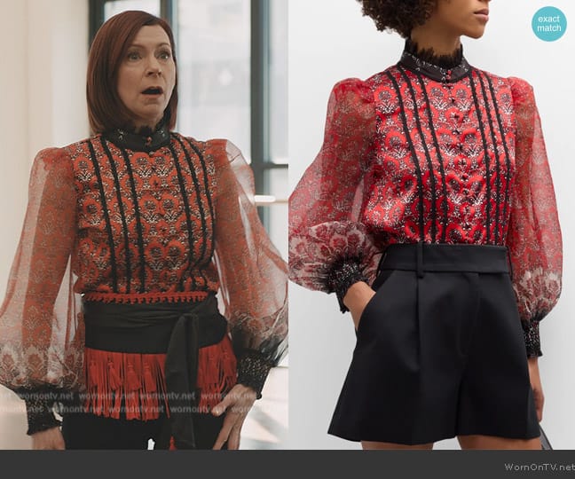 Alice + Olivia Bettina Top worn by Elsbeth Tascioni (Carrie Preston) on Elsbeth