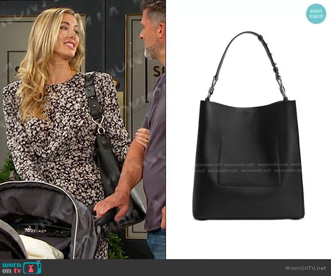 All Saints Captain Large Leather Tote worn by Sloan Peterson (Jessica Serfaty) on Days of our Lives