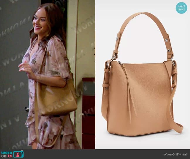 All Saints Kita Leather Crossbody Bag worn by Stephanie Johnson (Abigail Klein) on Days of our Lives