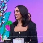 Annabelle DeGrazio's black dress with gold buttons on Good Morning America