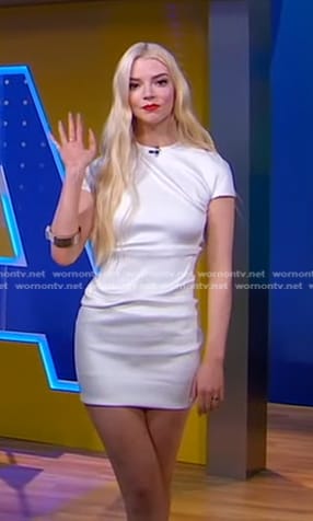 Anya Taylor-Joy's white mini dress on Good Morning America