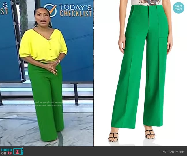 WornOnTV: Sheinelle’s green wide-leg pants on Today | Sheinelle Jones ...