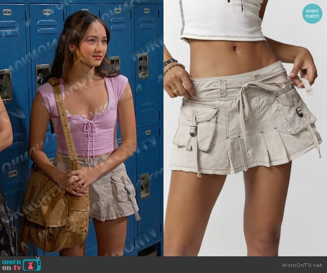 BDG Cargo Kilt Mini Skirt worn by Sophia (Madelyn Kientz) on Days of our Lives