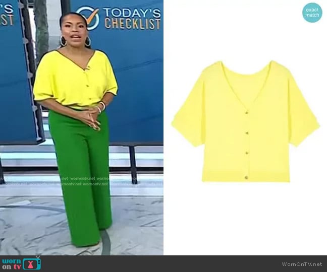 Ba&Sh Basem Cardigan worn by Sheinelle Jones on Today