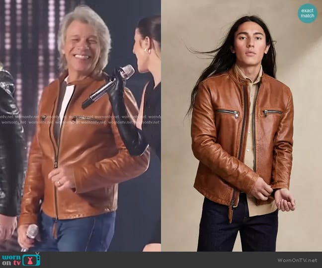 Jon Bon Jovi’s brown leather jacket on American Idol