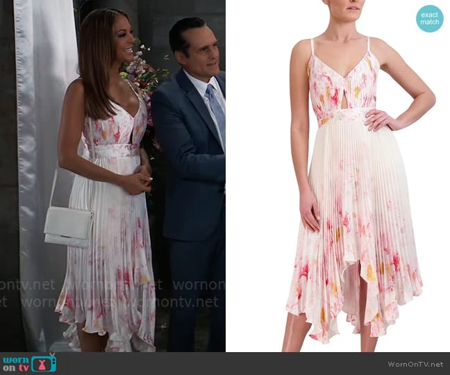 Bcbgmaxazria Fit and Flare Midi Cocktail Dress worn by Natalia (Eva LaRue) on General Hospital