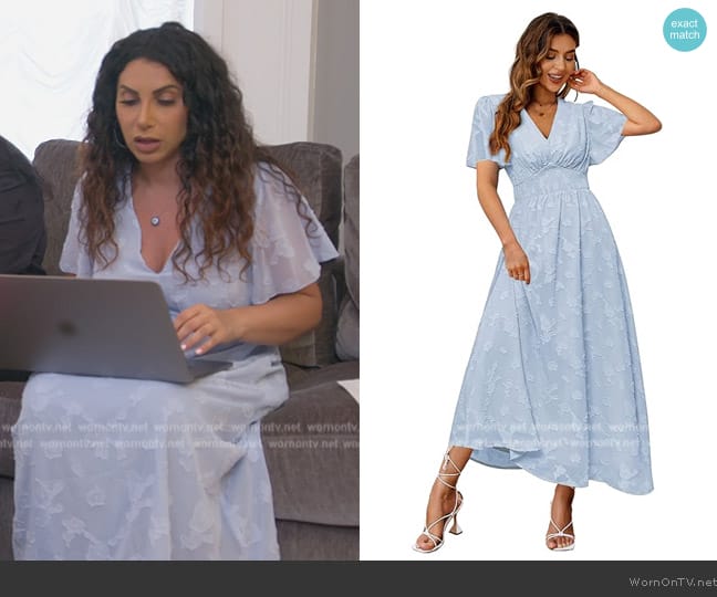 Simplee Apparel Store at Amazon Boho Floral Maxi Dress worn by Jennifer Aydin on The Real Housewives of New Jersey