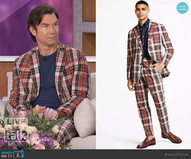 Brooks Brothers Regent Fit Madras Sport Coat and Trousers worn by Jerry O'Connell on The Talk