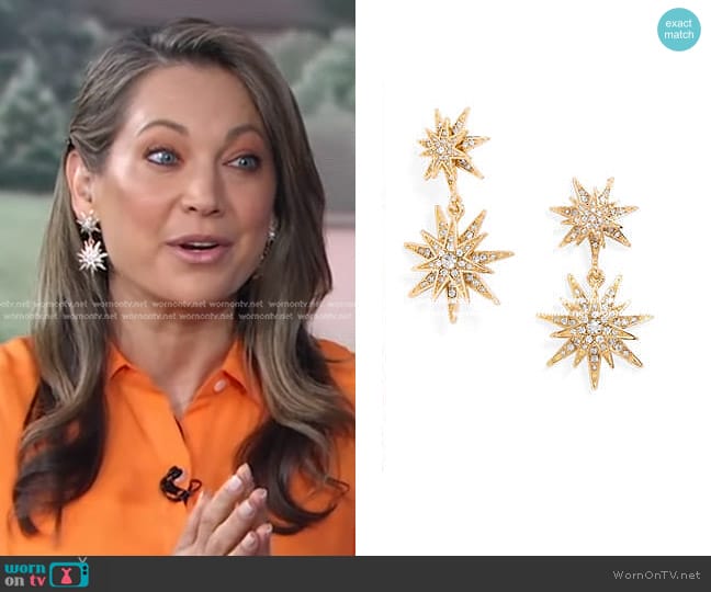 Baublebar Celestial Drop Earrings worn by Ginger Zee on Good Morning America