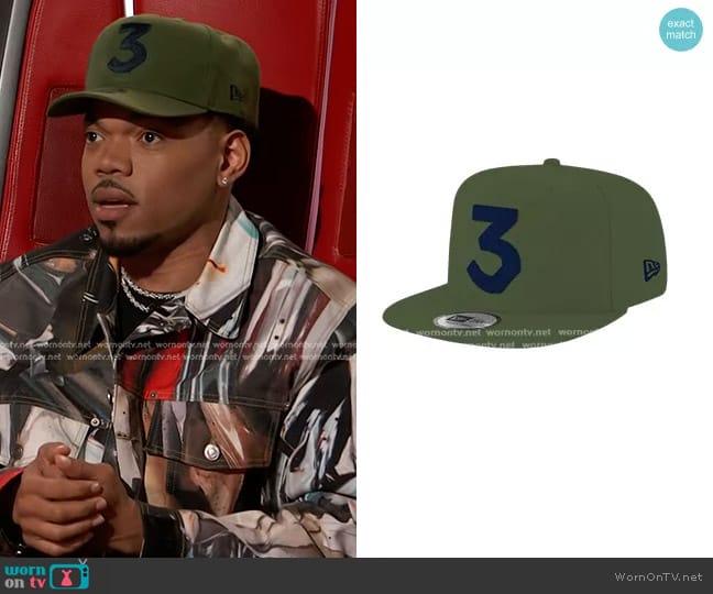 Chance The Rapper Chance 3 New Era in Rifle Green/Navy Hat worn by Chance the Rapper on The Voice