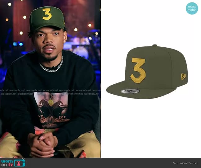 Chance the Rapper Chance 3 New Era Baseball Cap in Green/Canary Yellow worn by Chance the Rapper on The Voice