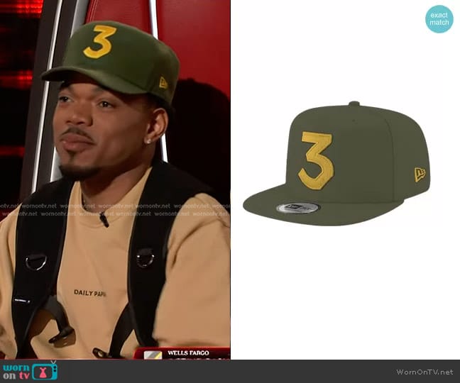 Chance the Rapper Chance 3 New Era Baseball Cap in Green/Canary Yellow worn by Chance the Rapper on The Voice