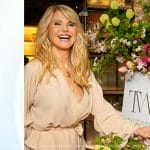 Christie Brinkley’s beige wrap blouse on Today