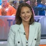 Christy Turlington's blue double breasted blazer and pants on Today