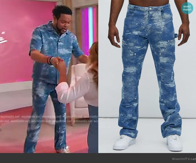 Fashion Nova Cloud 9 Textured Slim Flare Carpenter Jeans worn by Jawn Murray on Sherri