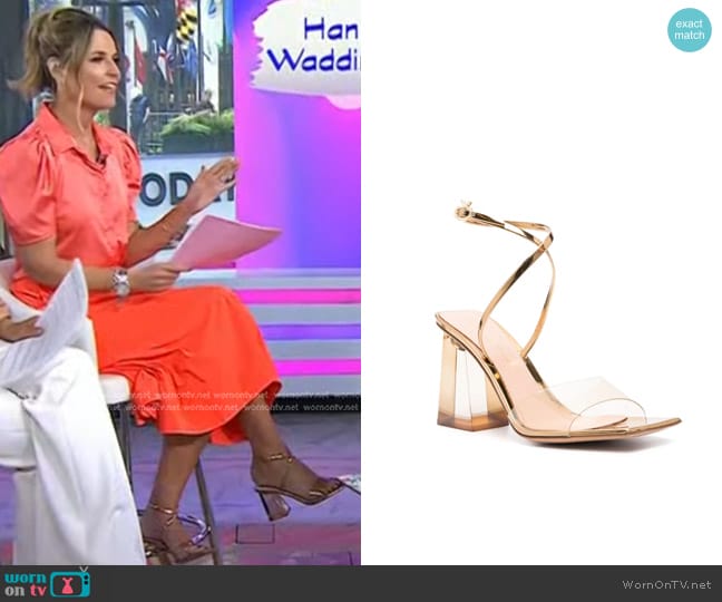 Gianvito Rossi Cosmic Sandal Leather Sandals worn by Savannah Guthrie on Today