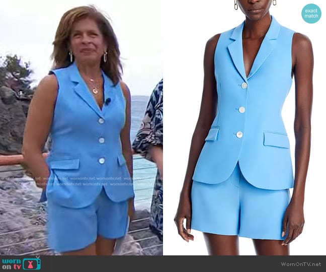 Derek Lam 10 Crosby Theodora Notch Collar Vest and Talulah Shorts worn by Hoda Kotb on Today