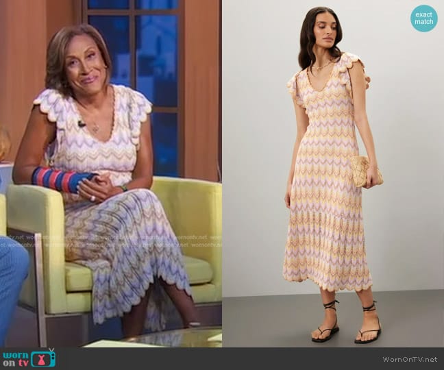 Derek Lam Collective Crochet Knit Dress worn by Robin Roberts on Good Morning America