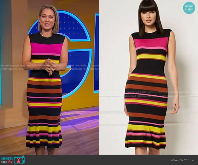 Diana Sweater Dress - Eva Mendes Collection by New York & Company worn by Ginger Zee on Good Morning America