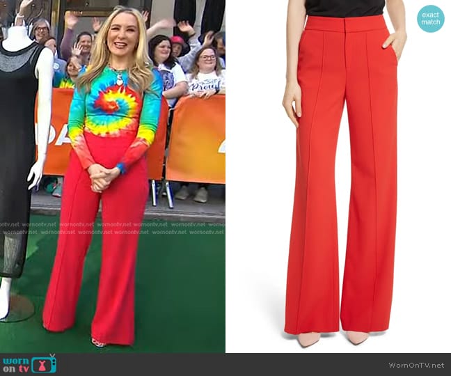 Alice + Olivia Dylan High-Waist Wide Leg Pants worn by Chassie Post on Today