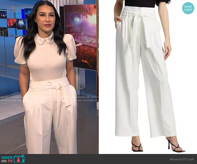 WornOnTV: Morgan’s white embellished collar top and pants on NBC News ...