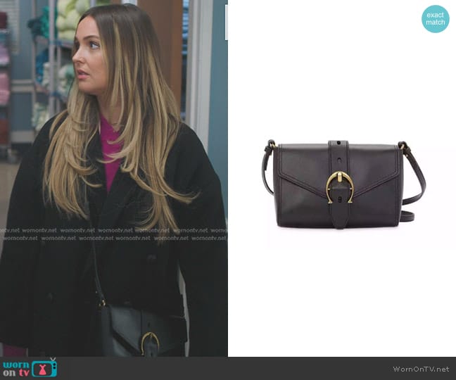 Etienne Aigner Sequoia Leather Crossbody Bag in Black worn by Jo Wilson (Camilla Luddington) on Greys Anatomy