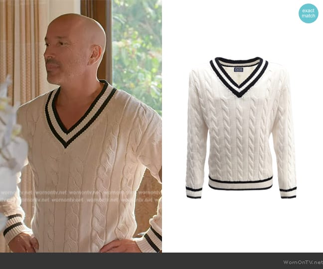 Fefe Napoli Cambridge Sweater worn by Brett Oppenheim (Brett Oppenheim) on Selling the OC