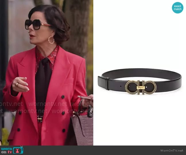 Ferragamo New Gancini Reversible Leather Belt worn by Margaret Wright (Marcia Gay Harden) on So Help Me Todd