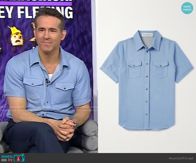 God's True Cashmere Cashmere and Cotton-Blend Denim Shirt worn by Ryan Reynolds on Today